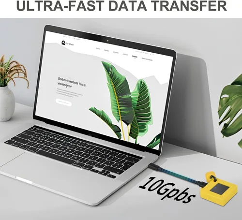 Vista 2 de Unidad de estado sólido externa SSD portátil de 512 GB, USB 3.2 GEN 2 Tipo-C Mini PSSD para PC, portátil, MacBook, PS5, iPhone 15 Pro Max