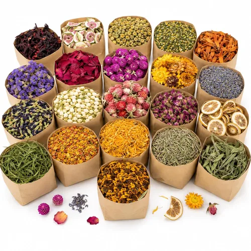 Vista 9 de Sukh Kit de hierbas secas – Botánicos secos a granel, 9 bolsas de flores secas naturales y hierbas para jabón, vela, perfume, bombas de baño