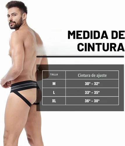 Vista 3 de Jock Straps para hombre, ropa interior atlética de banda ancha de 3' Negro