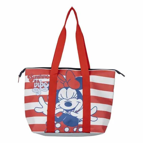 Vista 2 de Bolsa de Playa Minnie Mouse Blanco Rojo 47 x 33 x 15 cm