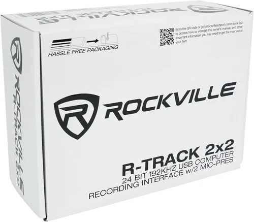 Vista 8 de Interfaz de grabación USB Rockville R-TRACK 2x2, 24 bits 192KHz, 2 micrófonos Pres 48V Phantom Power, MIDI I/O, Hi-Z Input, ASIO Driver, XLR/1/4