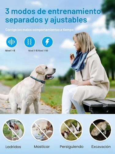 Vista 3 de Bousnic Collar de entrenamiento con choque para perros, para 2 perros (2.3-54.4 kg) - Collar de entrenamiento impermeable de 1005 m (3300 pies)
