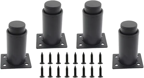 Vista 8 de Paquete de 4 patas ajustables para muebles, patas de soporte de acero inoxidable, patas de repuesto resistentes para sofá, mueble de TV, sofá, mesa
