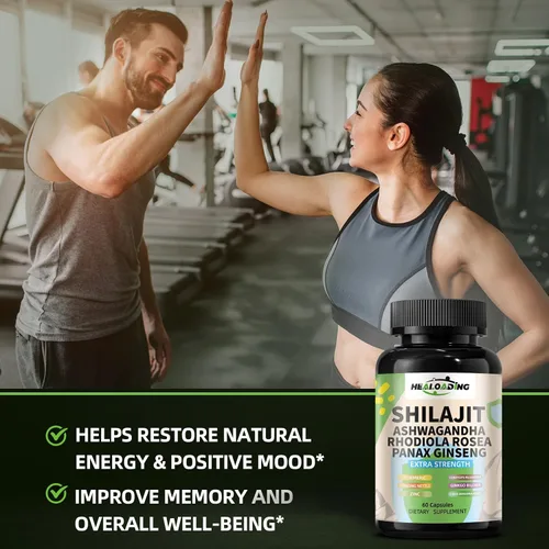Vista 5 de Cápsulas de Shilajit del Himalaya: extracto purificado de Shilajit del Himalaya – Apoyo de energía natural y resistencia, vegano, sin OMG antiguo