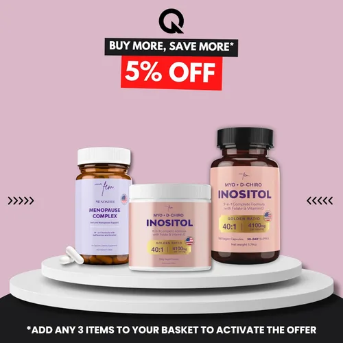 Vista 2 de Inositol FEM Menositol 19 en 1 60 cápsulas, suplementos de perimenopausia y menopausia para mujeres pérdida de peso con mio-inositol, D-chiro e
