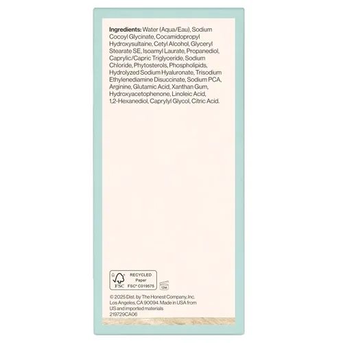 Vista 10 de Honest Beauty Limpiador en crema calmante para piel sensible, limpia suavemente hidrata calma, hipoalergénico, sin fragancia, vegano, 4 onzas