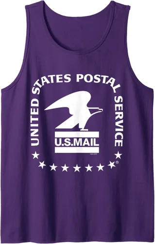 Vista 3 de USPS - Camiseta sin mangas con sello de correo aéreo de EE. UU, Gris Negro