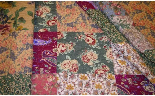 Vista 2 de French Country - Set de cubrecama acolchado, estilo Patchwork, tamaño extra grande (para el piso).