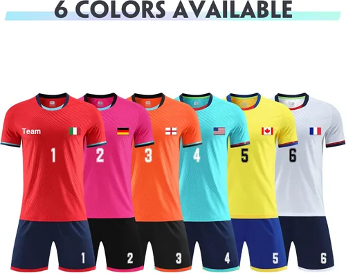 Vista 5 de LAIFU Camisetas de fútbol personalizadas para niños, jóvenes y adultos, uniformes de fútbol personalizados con logotipo del nombre del
