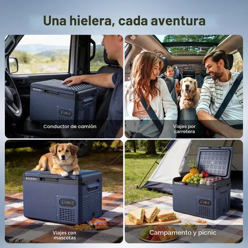 Vista 7 de BODEGA Refrigerador de coche de 12 voltios: portátil de 16 cuartos de galón, bajo ruido, enfriamiento rápido con pantalla LED, múltiples opciones
