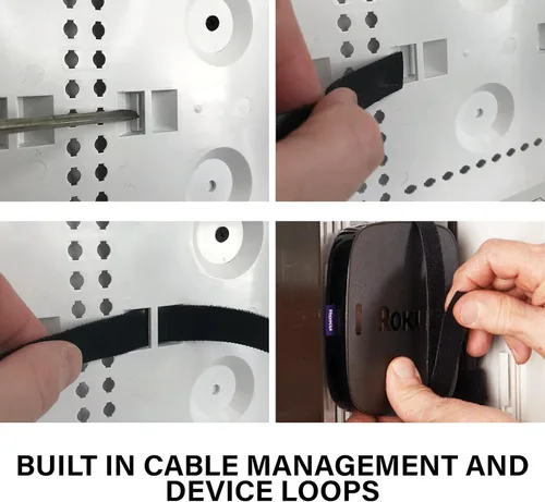 Vista 5 de Legrand - OnQ ENP0905NAV1 – manejo de cableado, caja de multimedia de pared, recinto de cableado estructurado de doble propósito con soporte