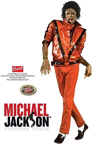 Vista 4 de Charades - chamarra de Michael Jackson, Thriller, para hombres, S, RojoNegro