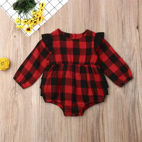 Vista 2 de TiendaDeLage Enterizo básico de manga corta con volantes para bebé recién nacida, ropa de verano