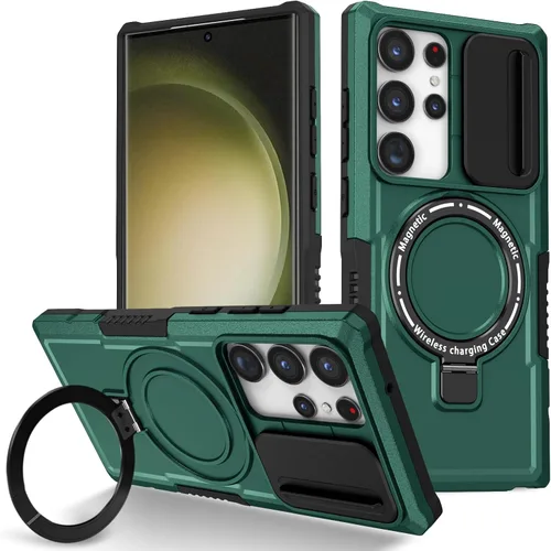 Vista 52 de Funda magnética para Samsung Galaxy Note 20 Ultra, soporte para teléfono, funda protectora mate a prueba de golpes, funda protectora para teléfono