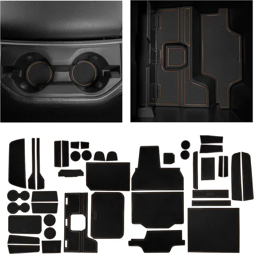 Vista 13 de CupHolderHero compatible con accesorios clásicos RAM 1500 2013-2024 – Insertos de portavasos interiores personalizados premium antideslizantes