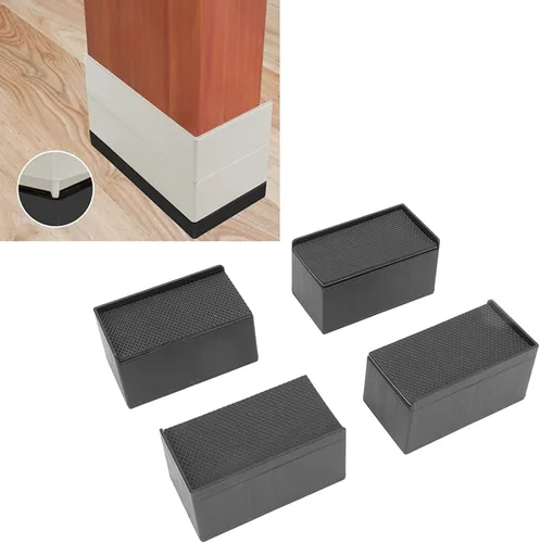 Vista 7 de Rectangular Stackable Furniture Risers Set, Rubber Elevated Support Blocks for Beds, Couches, Desks, and Sofas with 4 Inch Height
