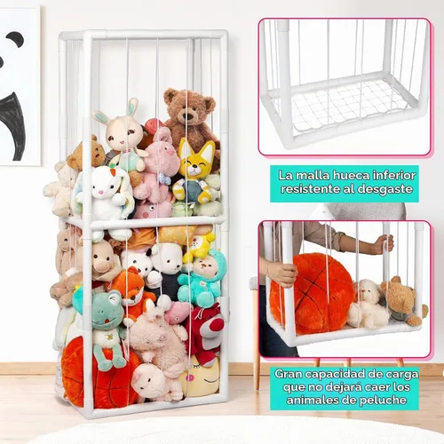 Vista 2 de Soporte para animales de peluche de PVC, color blanco