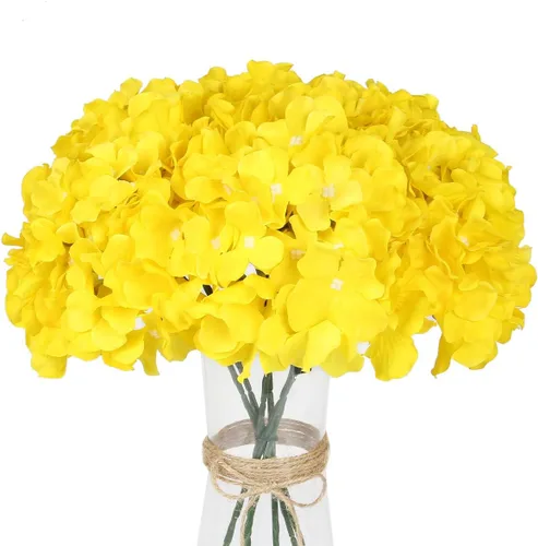 Vista 9 de LuLuHouse - Cabezas de hortensias de seda con tallos artificiales a granel de flores para manualidades, centro de mesa de boda, decoración