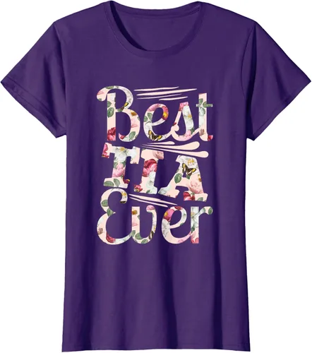 Vista 12 de Camiseta para mujer con texto en inglés "Best Tia Ever" Negro