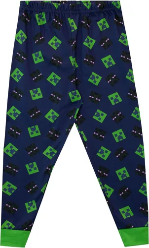 Vista 4 de Minecraft Pijama para niño Steve and Creeper Azul verde