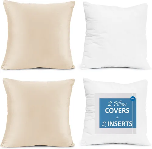 Vista 47 de Nestl Juego de 2 rellenos de almohada con terciopelo suave y sólido, juego de fundas de almohada cuadradas decorativas para sofá, automóvil Azul