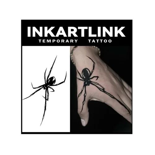 Vista 15 de INKARTLINK Tattoo Tech, 2 hojas de tatuaje semipermanente mediano, tatuajes temporales de diseño artístico para adultos, dura 1-2 semanas