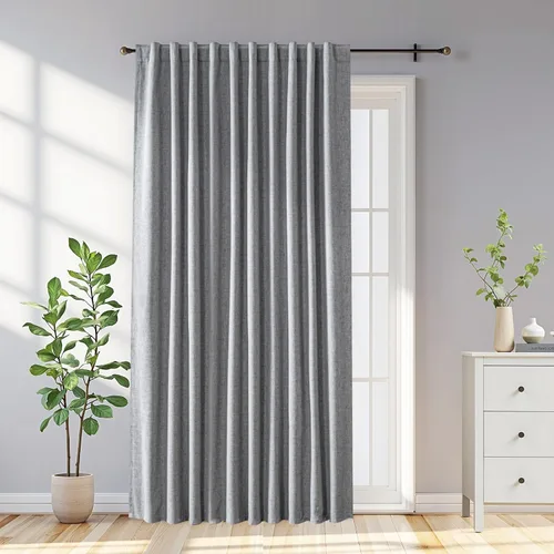 Vista 45 de Cortinas opacas para sala de estar, cortinas 100% opacas de 90 pulgadas de largo, juego de 2 paneles de 2 paneles, con aislamiento térmico, pestaña