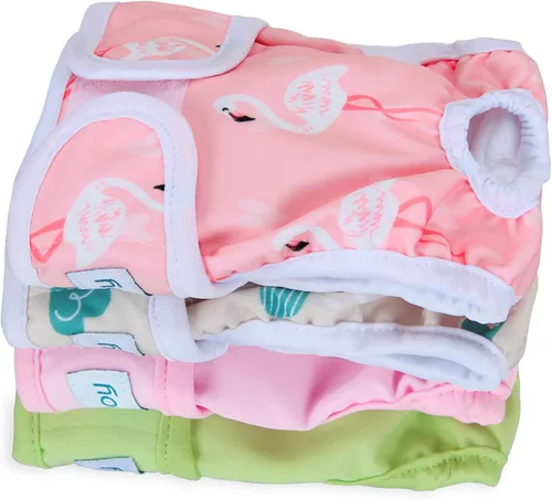 Vista 12 de Teamoy 4 piezas de pañales lavables para perras, fundas reutilizables para pañales de perras, superabsorbentes y cómodas, XS