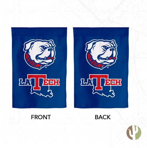 Vista 2 de Desert Cactus Louisiana Tech University LTU Bandera de jardín – 19 x 12 pulgadas Louisiana Tech Bulldogs Banner, para exhibición al aire libre