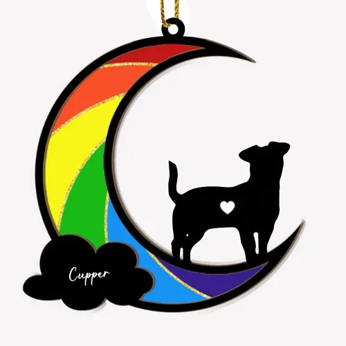 Vista 23 de Adorno conmemorativo personalizado para atrapasoles para perros, nombre personalizado y razas de perros, regalo para amantes de los perros, adorno