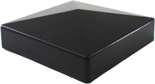 Vista 15 de Tapa para poste de valla de vinilo piramidal de plástico de 5 x 5 (5.000 in x 5.000 in), color negro o blanco, múltiples cantidades para postes
