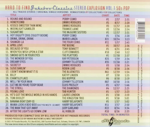 Vista 2 de Hard To Find Jukebox Classics Stereo Explosion Vol. 1 50s pop
