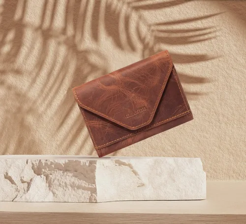 Vista 18 de grande Estuches para tarjetas 3639, Naranja, Tarjetero de cuero con cierre magnético, cartera pequeña de acordeón para mujer