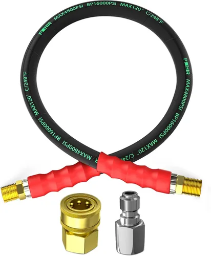 Vista 15 de Manguera de látigo para lavadora a presión de 2 pies, manguera de puente