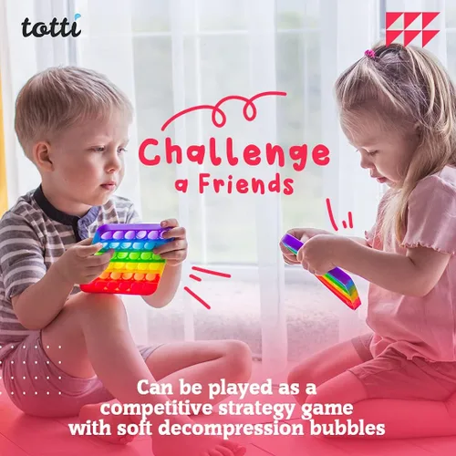 Vista 4 de Totti Pop Fidget juguete satisfactorio grande Push Pop Bubble Fidget juguete sensorial alivio del estrés y la ansiedad, regalo novedoso para niños