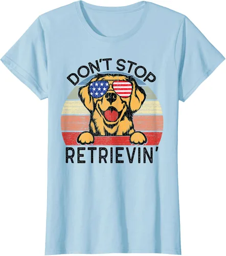 Vista 16 de Golden Retriever Dog Don't Stop Retrievin' Camiseta, Gris