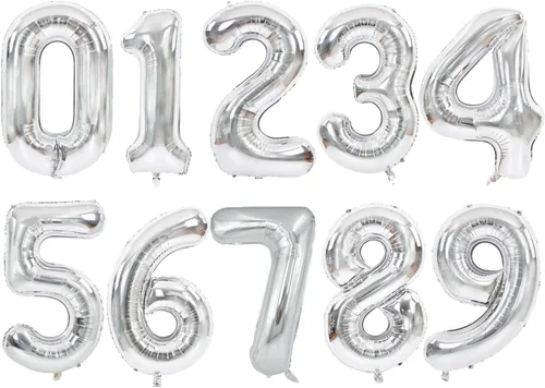 Vista 37 de TONIFUL Globos grandes de 50 pulgadas con números dorados del 0 al 9, globo digital grande de Mylar número 8 digital ocho para fiestas