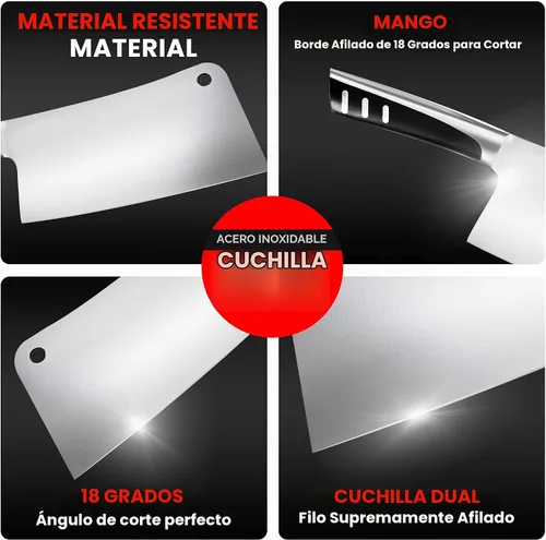 Vista 5 de Utopia Kitchen Cuchillo Cleaver de 7 pulgadas de Acero Inoxidable Cuchillos de Chef Carnicero para Carne, Verduras Cuchillo de Chef de Cocina