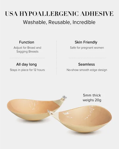 Vista 2 de VOCH GALA Sticky Bra Push Up for Women, Strapless Backless Bra for WeddingPartiesEvents, Comfortable Adhesive Bra