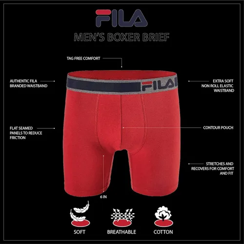 Vista 6 de Fila - Calzoncillo para hombre, 6.0in, sin vuelos, con bolsa, 4