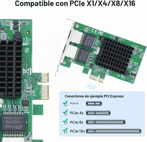 Vista 3 de 10Gtek Adaptador de red Gigabit Ethernet PCIe RJ45, comparado con Intel