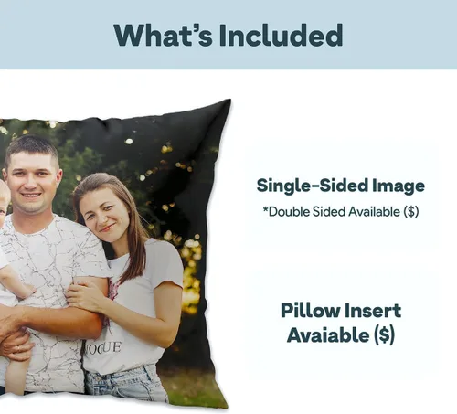 Vista 6 de Fabric Textile Products Almohada personalizada - Fabricada en EE. UU. - Almohadas personalizadas con imágenes o texto - Almohada de sofá - Regalo