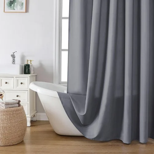 Vista 28 de OVZME Zora Cortina de Ducha de Tela para Cabina de 36 x 72 Pulgadas - Cortina de Ducha Pequeña Suave Negra para Baño para Tamaño de Cabina Estrecha
