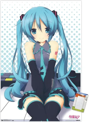 Vista 14 de Trends International Hatsune Miku - Póster de pared de llaves, 14.725 x 22.375 pulgadas, versión enmarcada de madera de granero