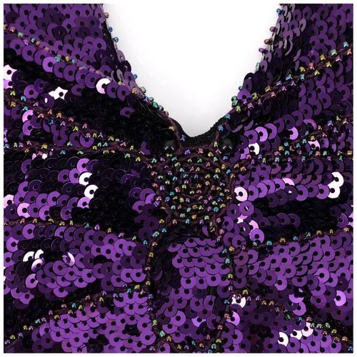 Vista 3 de Camiseta sin mangas sexy para mujer, parte superior de mariposa con lentejuelas recortadas para mujer, parte superior de mariposa, i, talla única