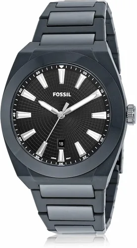 Vista 2 de Fossil Everett Reloj de cuarzo negro para hombre CE5027, Gris, Plataforma