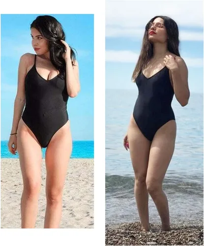 Vista 8 de SOLY HUX Traje de baño de una pieza para mujer con escote pronunciado y espalda cruzada