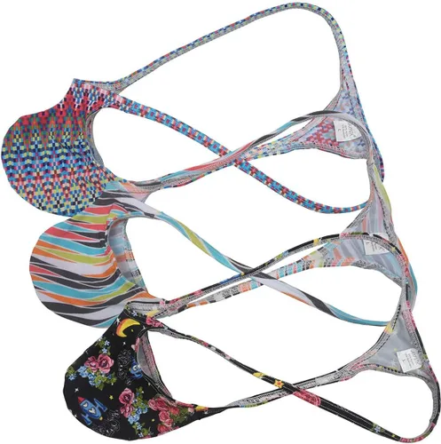 Vista 41 de Men Sexy Thong Contour Pouch G-String Underwear Minimal Coverage T-back Paquete de 3 Dsb