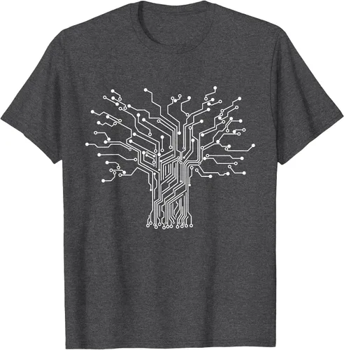 Vista 43 de Electronics Technician Binary Tree - Electrical Engineer T-Shirt Asphalt Grey