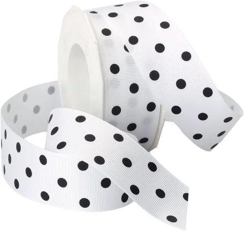 Vista 11 de Morex Ribbon grogrén cinta, 1 1/2" x 20 yardas, Socking Rosa con Blanco puntos (3908.38/20-175)
